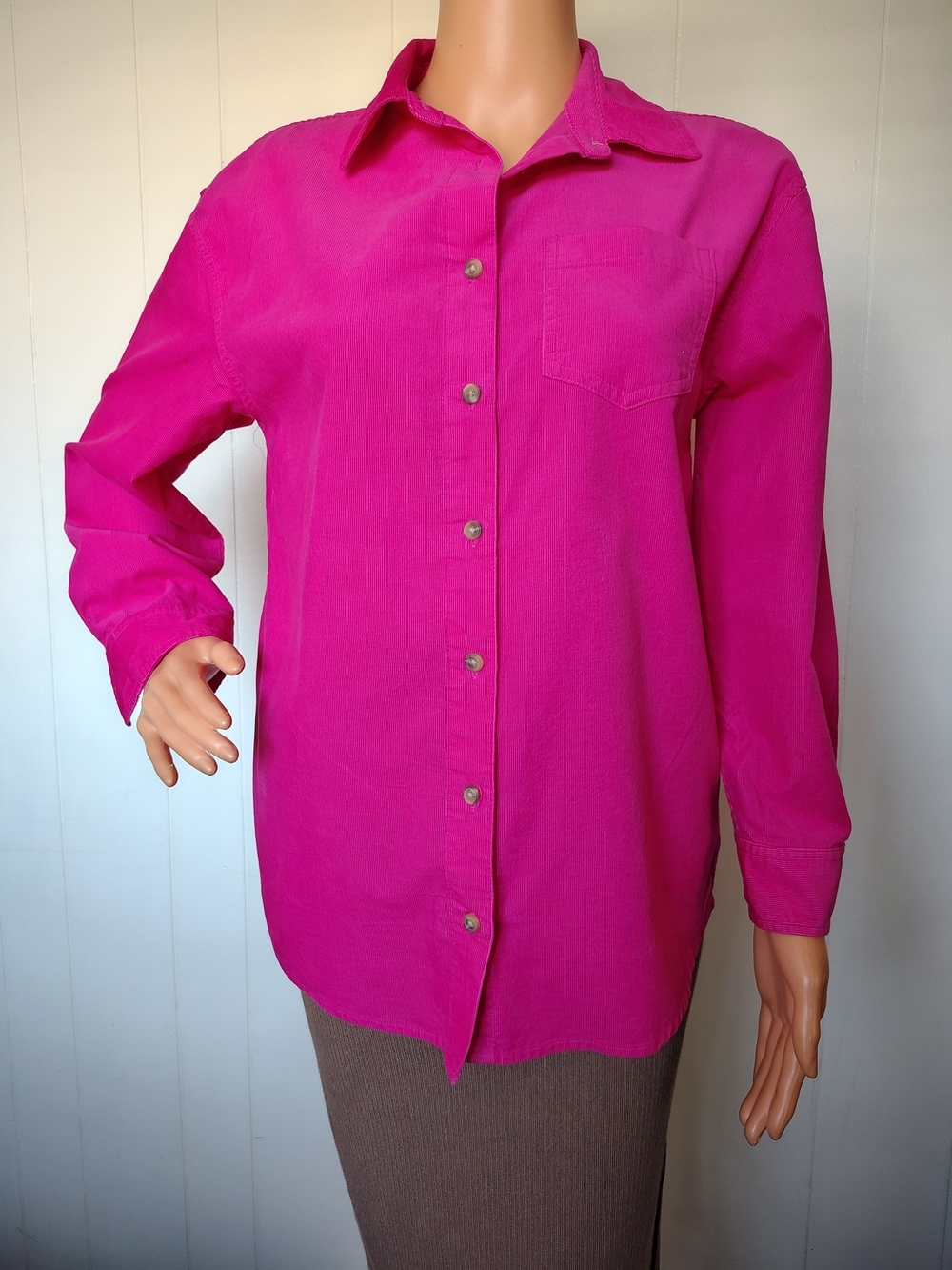 art class Hot Pink Corduroy Shirt Size XL.